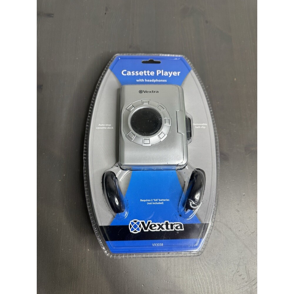 Vextra Personal Cassette Player Complete with Headphone. New in Sealed Package.